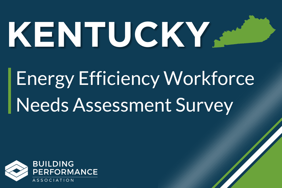A banner image that says "Kentucky Energy Efficiency Workforce Needs Assessment Survey"